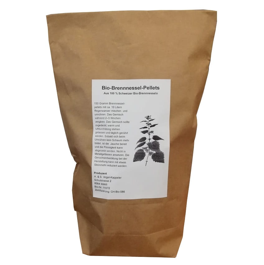 Pellet di ortica biologica svizzera per il giardino Pellet di ortica biologica svizzera per il giardino