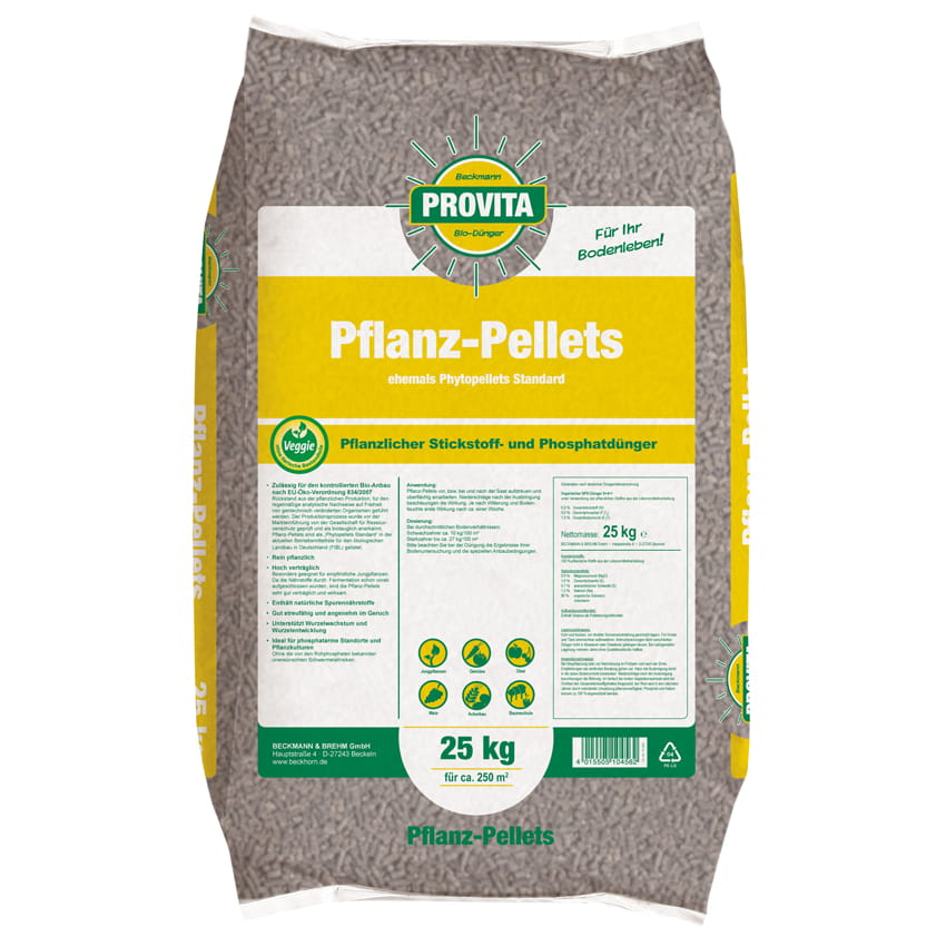Sacco di pellet vegetali da 25 kg (autorizzato per l'agricoltura biologica) Sacco di pellet vegetali da 25 kg (autorizzato per l'agricoltura biologica)